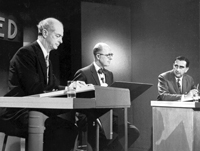 A televised debate with Edward Teller over nuclear fallout, April 1958